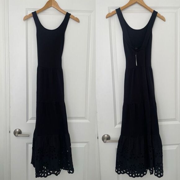 J. Crew Tiered knit maxi dress with eyelet trim Size XXS - Picture 3 of 5
